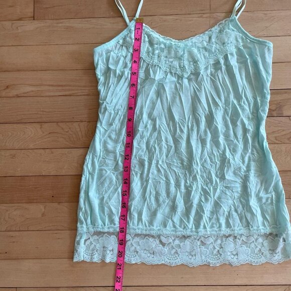 Y2K Vintage Crinkle Lace Cami Top | M Coquette Fairycore Cottagecore Layering - Picture 7 of 8